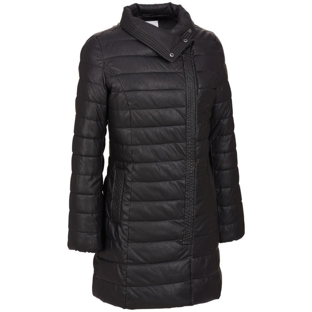 Cole Haan Asymmetrical Black Puffer Jacket Coat S